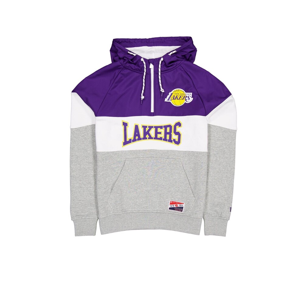 New Era Los Angeles Lakers Throwback Color Block Hoodie - Size L